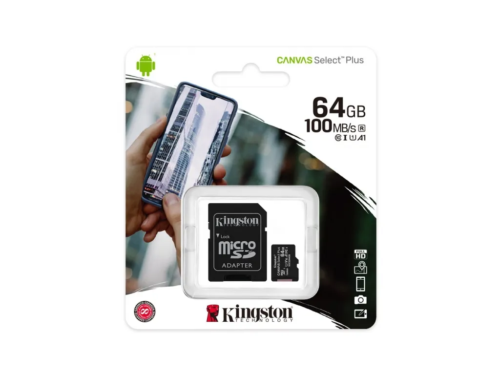 Kingston Memorije kartice KINGSTON SDCS2/64GB/microSDXC/64GB/Class10 U1/80MB/s-10MB/s+adapter Slika 2